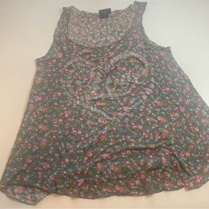 Rue21 Floral Tank Top - Blue and Pink